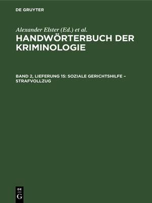 cover image of Soziale Gerichtshilfe – Strafvollzug